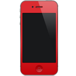 iPhone 4・4S フロントパネル カラーカスタム レッド