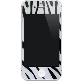 iPhone 4・4S フロントパネル デザインカスタム ゼブラ柄