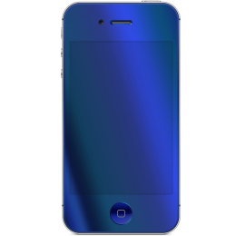 iPhone4・4S フロントパネル マジックミラーカスタム ミラーブルー