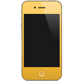 iPhone4・4S フロントパネル カラーカスタム イエロー