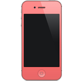 iPhone4・4S フロントパネル カラーカスタム ピンク