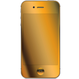 iPhone4・4S フロントパネル マジックミラーカスタム ミラーイエロー